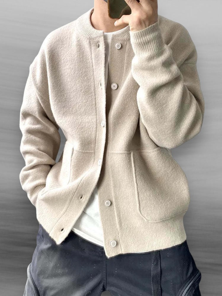 Button-Down Crew Neck Sweater for Men - Image 2