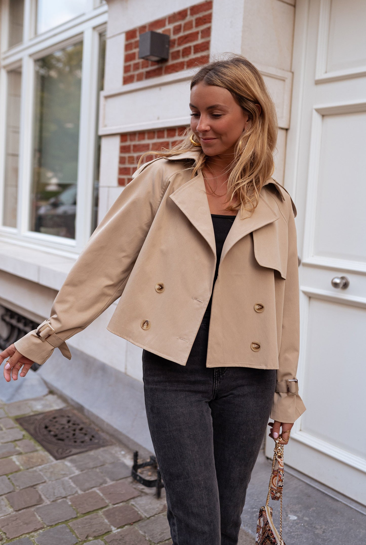 Cropped Trench Coat for Women - Image 5