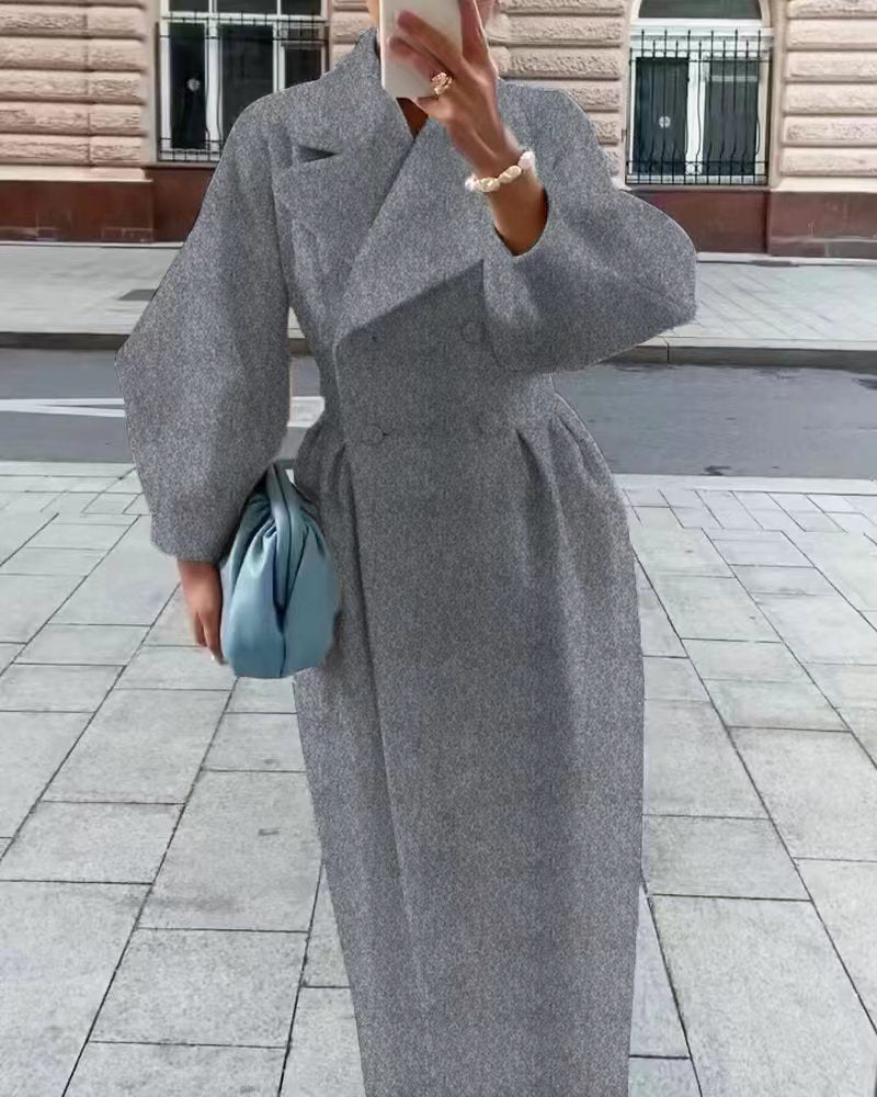 Double-Breasted Maxi Coat for Women - Image 8