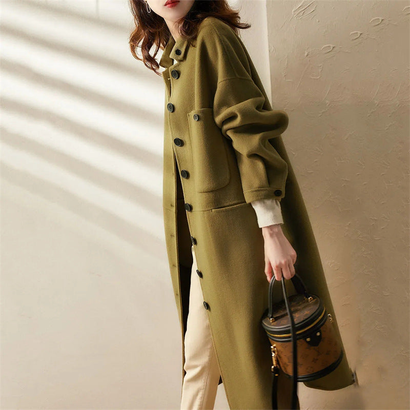 Button Front Long Coat for Women - Image 2