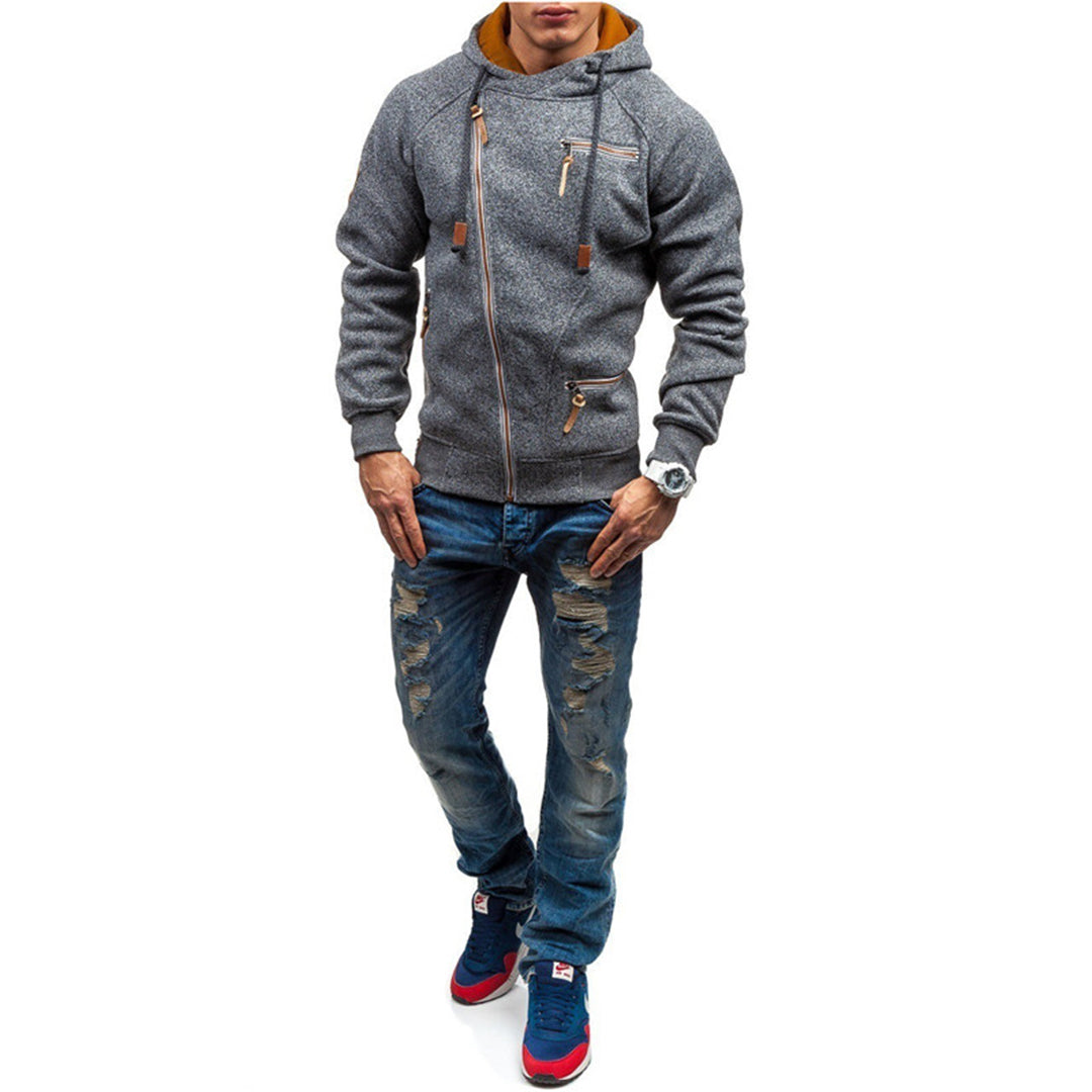 Zip Up Fleece Hoodie for Men - Image 4