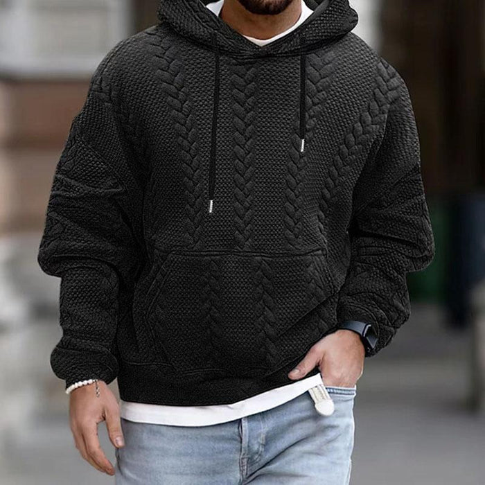 Textured Pullover Hoodie for Men - Image 6