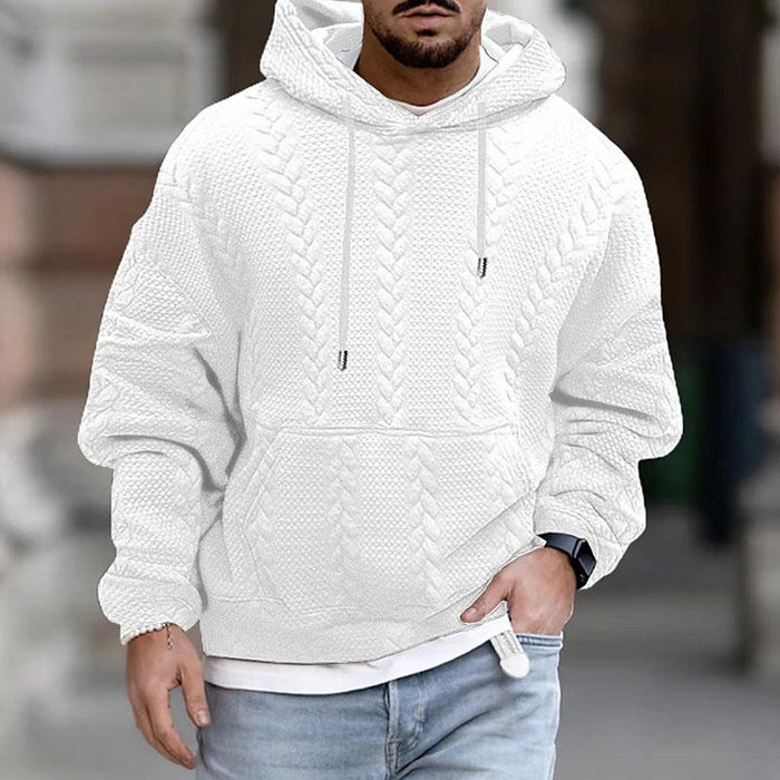 Textured Pullover Hoodie for Men - Image 4