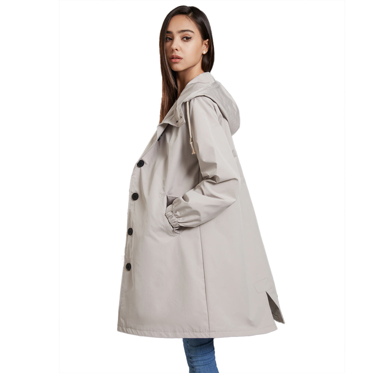 Hooded Long Coat for Women - Image 3