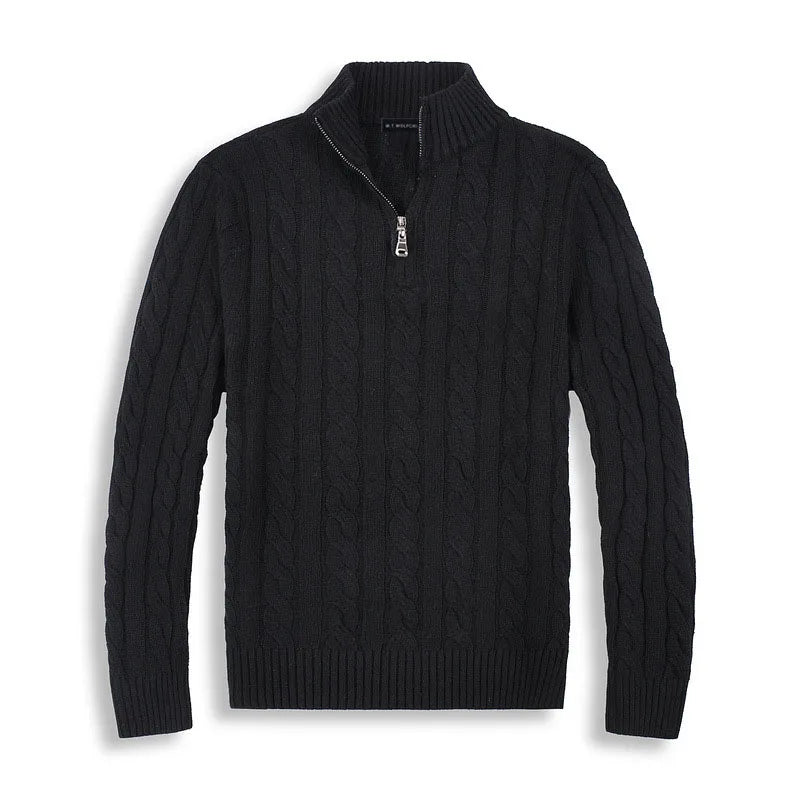 Cable Knit Quarter-Zip Sweater for Men - Image 9