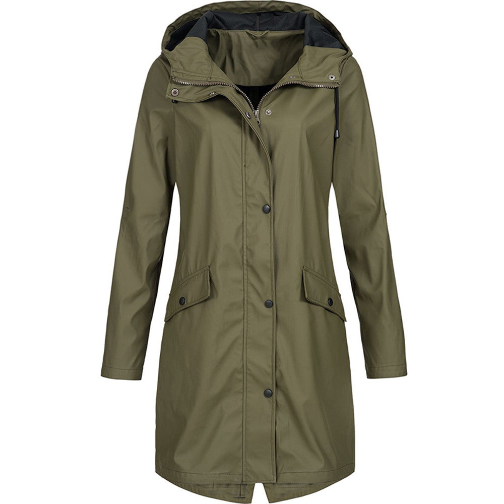 Hooded Long Raincoat for Women - Image 6