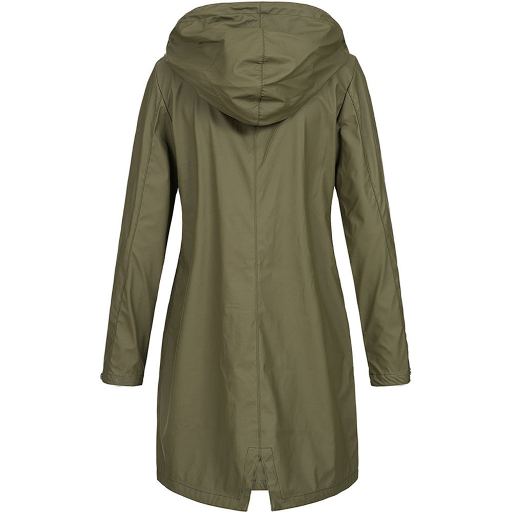 Hooded Long Raincoat for Women - Image 2