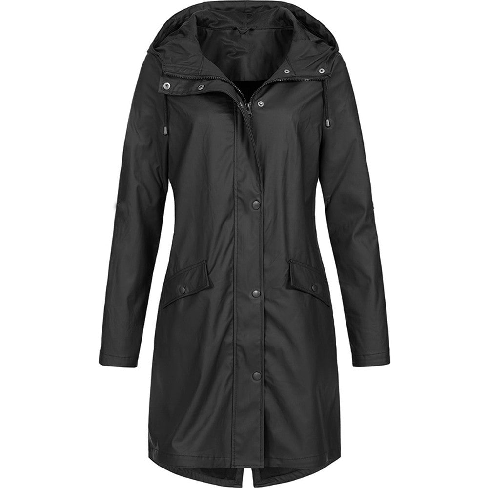 Hooded Long Raincoat for Women - Image 9