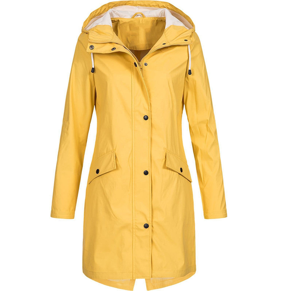 Hooded Long Raincoat for Women - Image 7