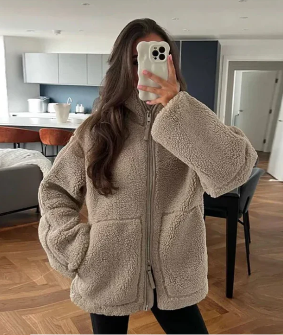 Zip-Up Sherpa Jacket for Women - Image 7