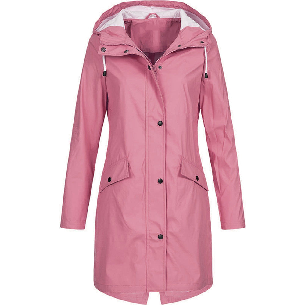Hooded Long Raincoat for Women - Image 10