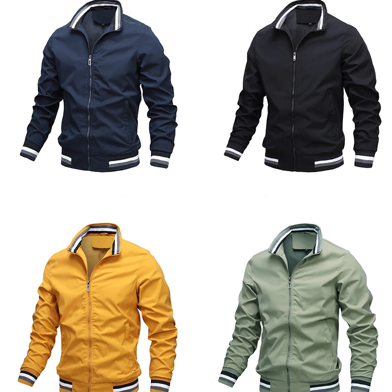 Zip-Up Bomber Jacket for Men - Image 5