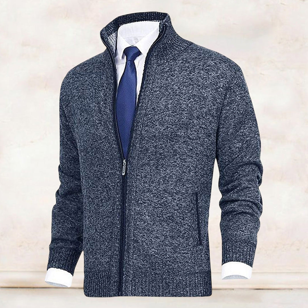 Full Zip Stand Collar Jacket for Men - Image 7