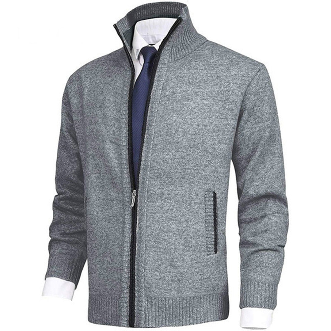 Full Zip Stand Collar Jacket for Men - Image 13