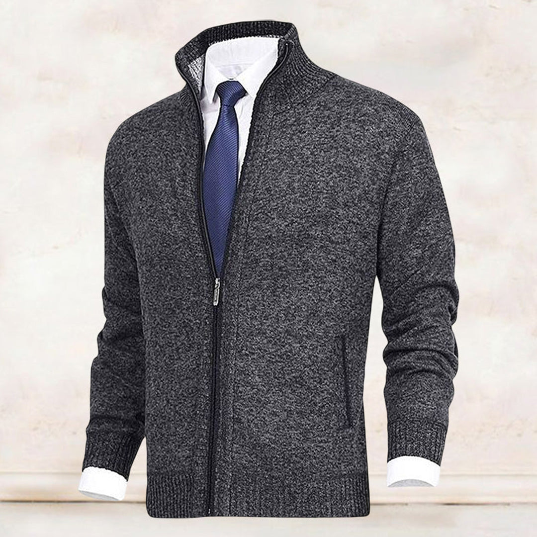 Full Zip Stand Collar Jacket for Men - Image 4