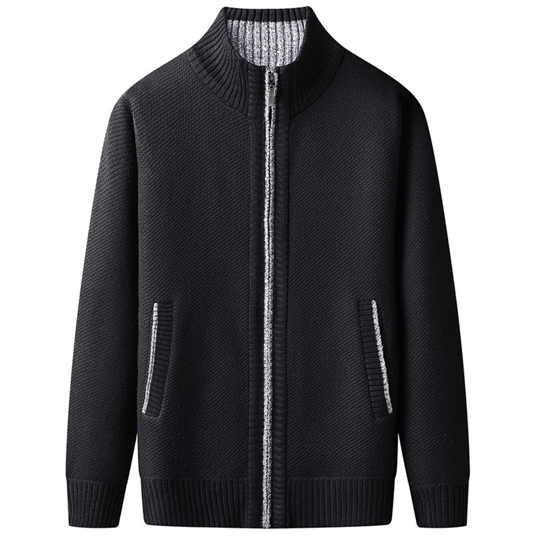 Full Zip Stand Collar Jacket for Men - Image 16