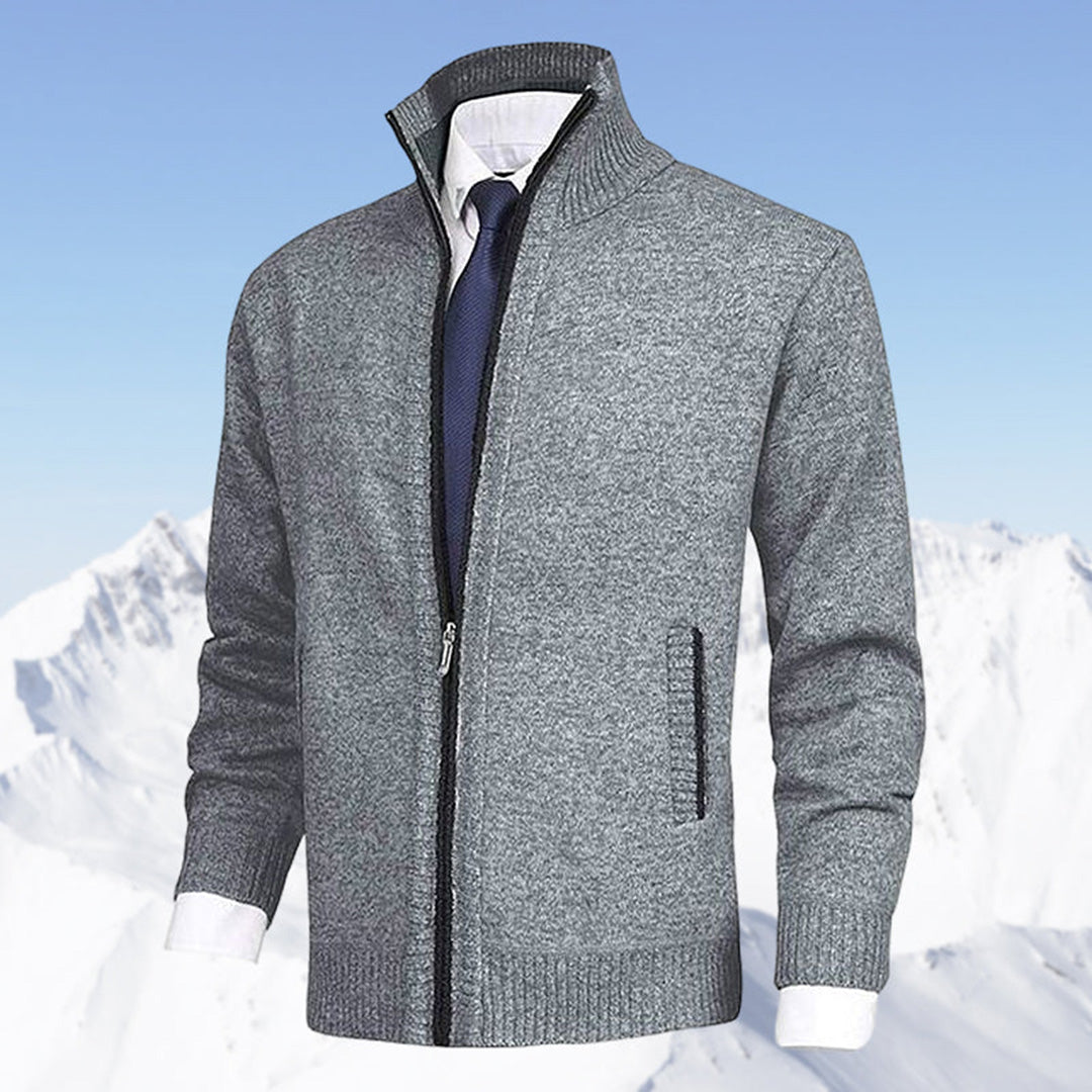 Full Zip Stand Collar Jacket for Men - Image 5