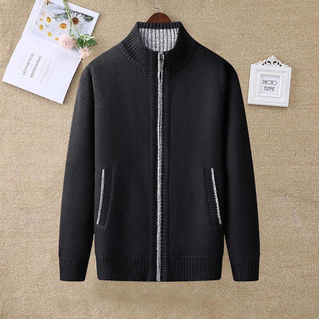 Full Zip Stand Collar Jacket for Men - Image 10