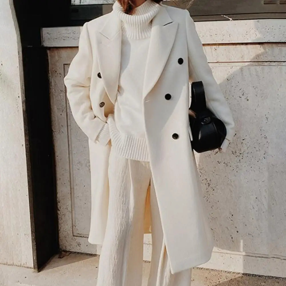 Double-Breasted Long Coat for Women - Image 3