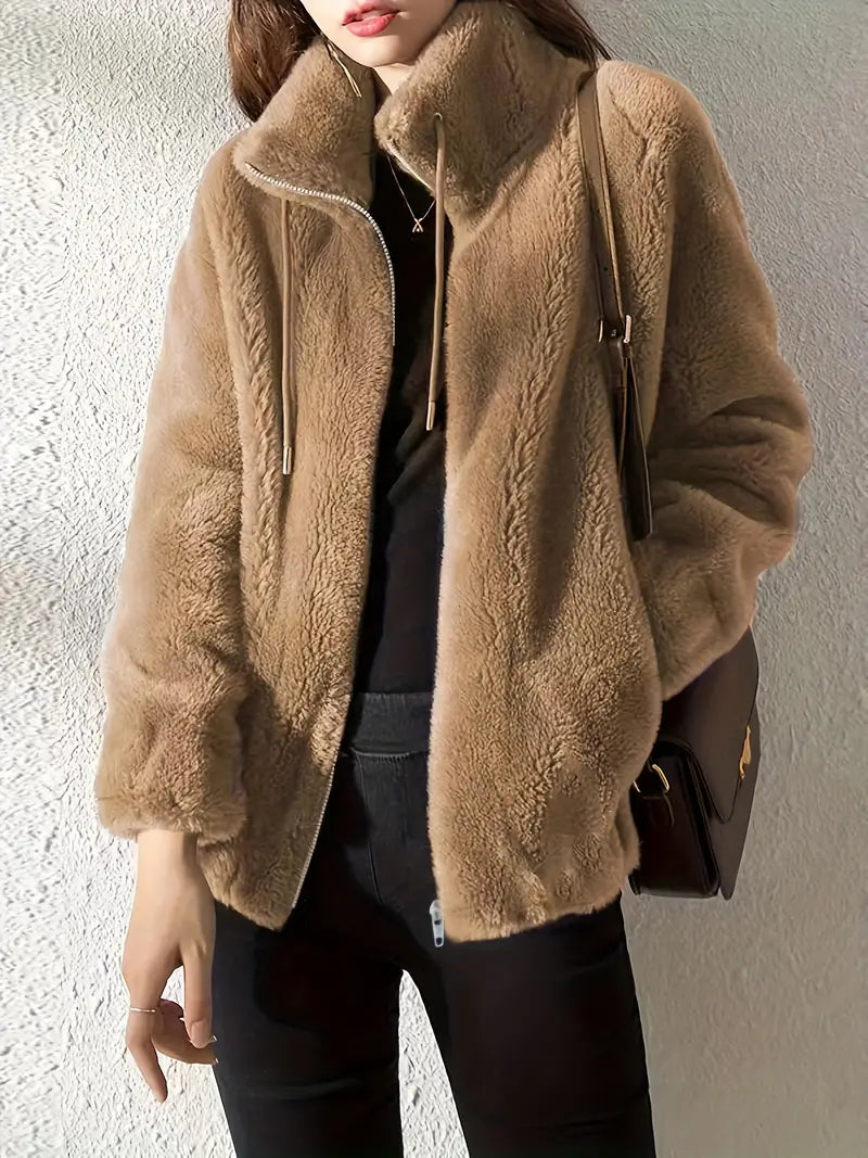 Zip-Up Relaxed Fit Jacket for Women - Image 2