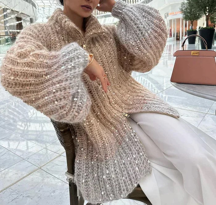 Oversized Zip-Up Sweater for Women - Image 2