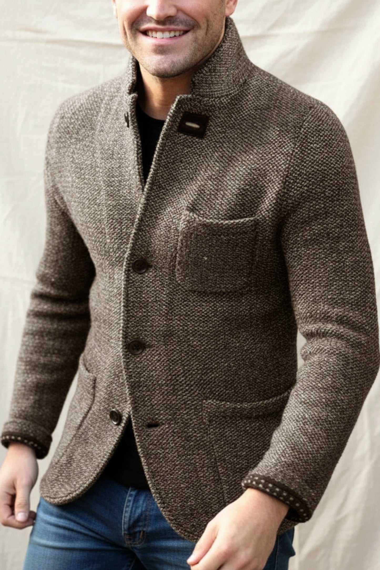 Causal Stand Collar Jacket for Men