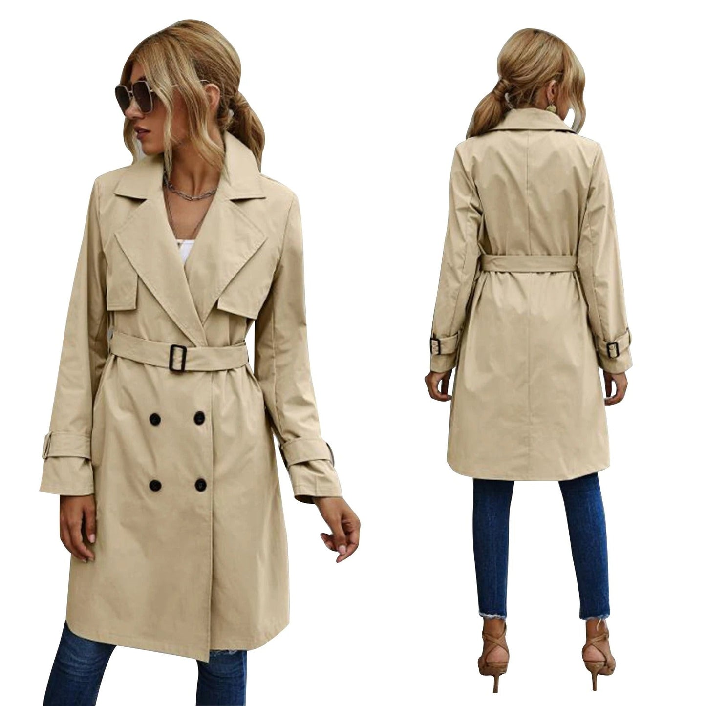 Belted Trench Coat for Women - Image 2