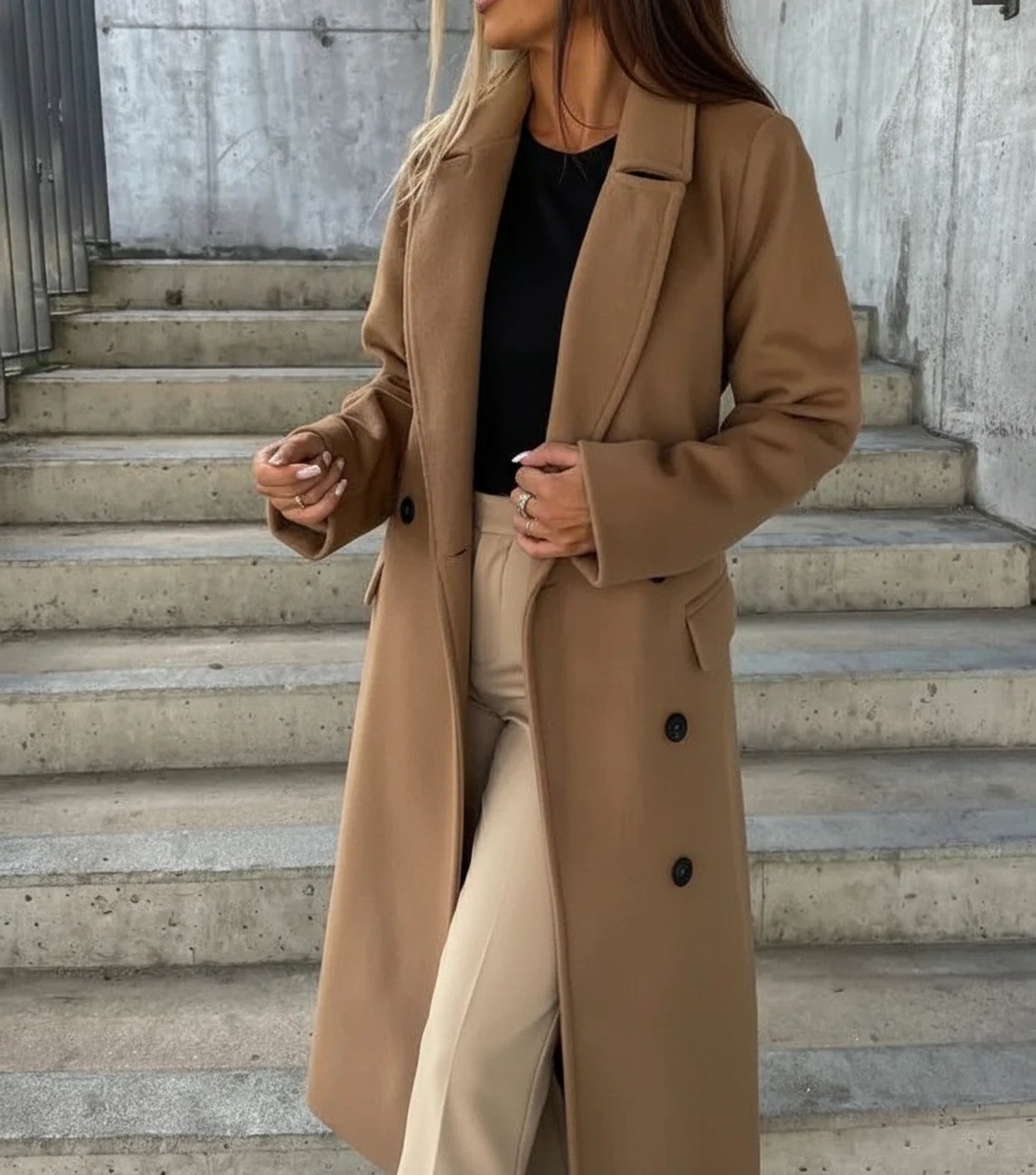 Long Belted Winter Coat for Women