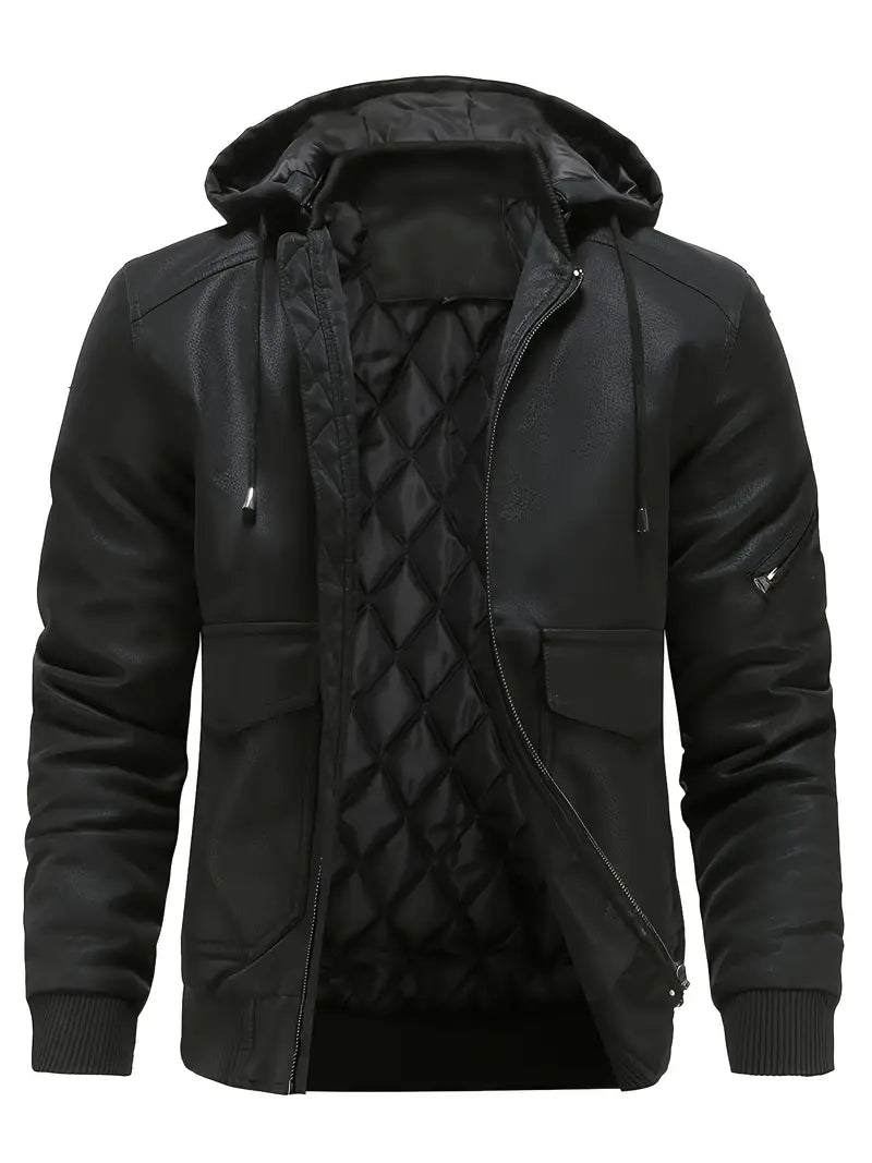 Hooded Bomber Jacket for Men - Image 3