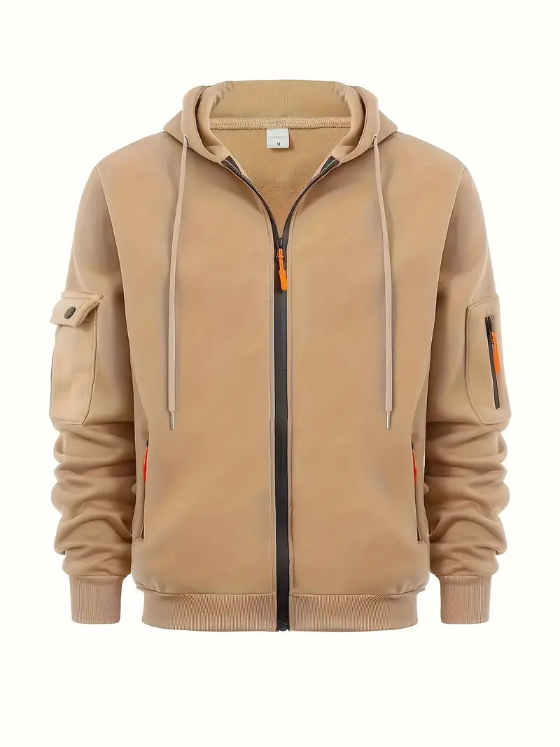 Full Zip Long Sleeve Hoodie for Men - Image 5