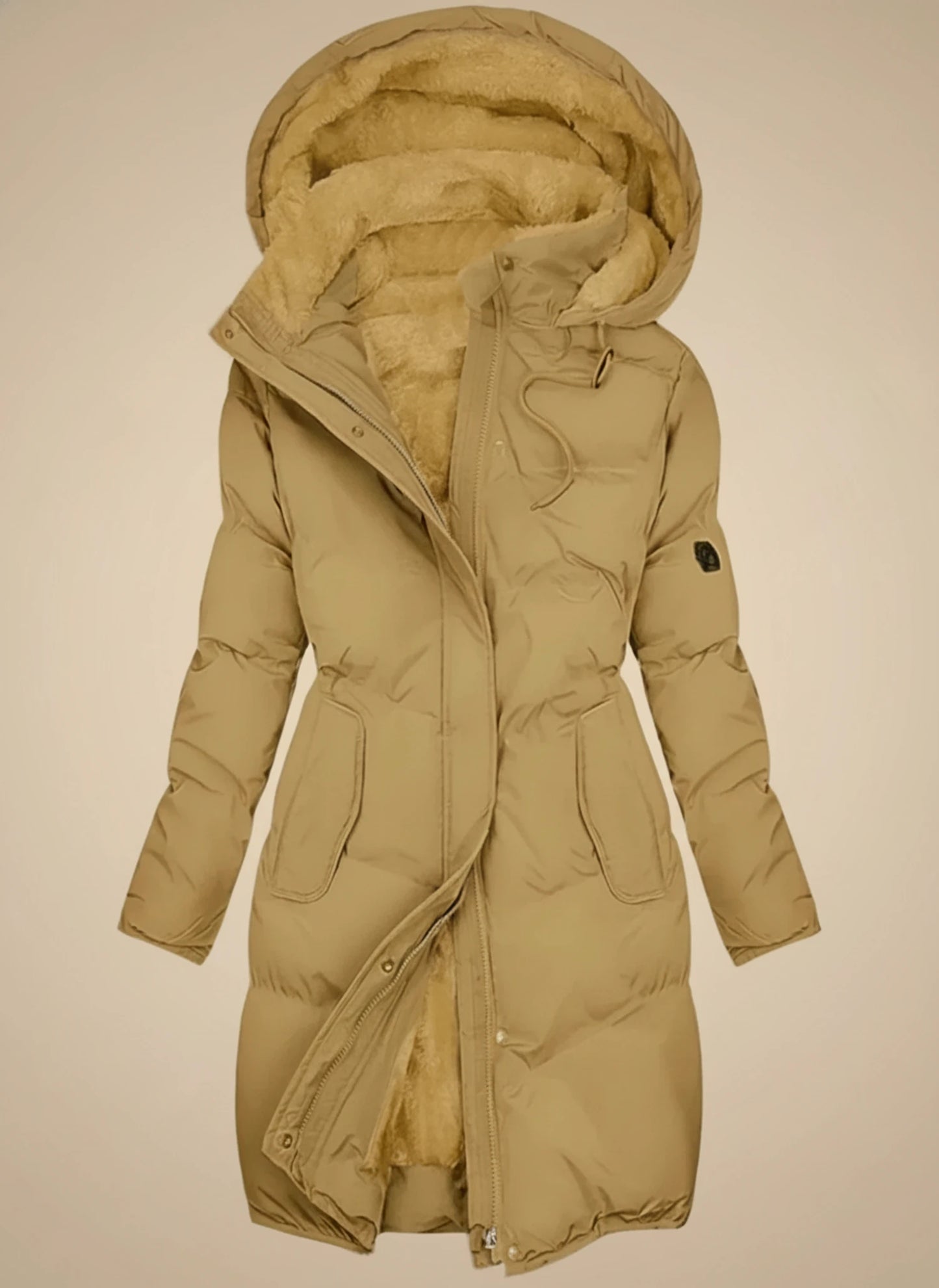 Hooded Fur-Lined Puffer Jacket for Women