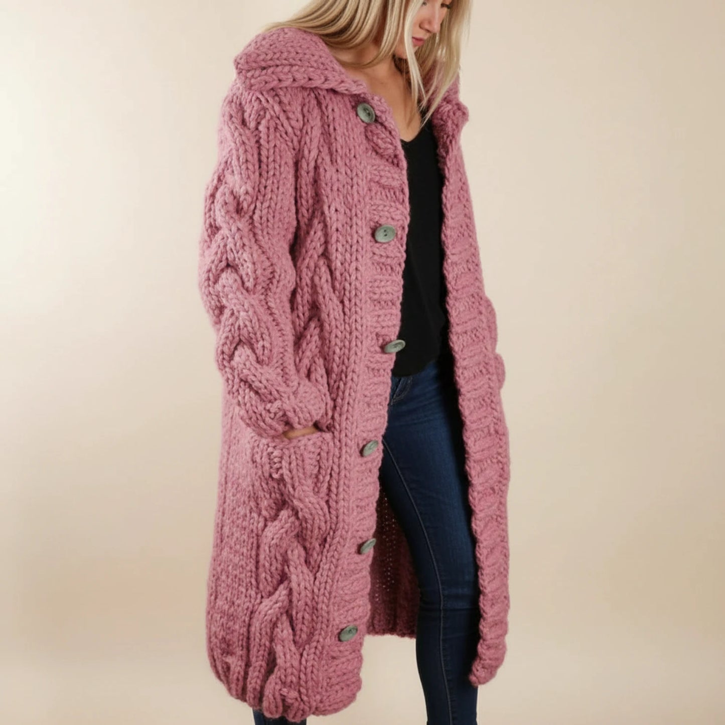 Hooded Long Winter Cardigan for Women