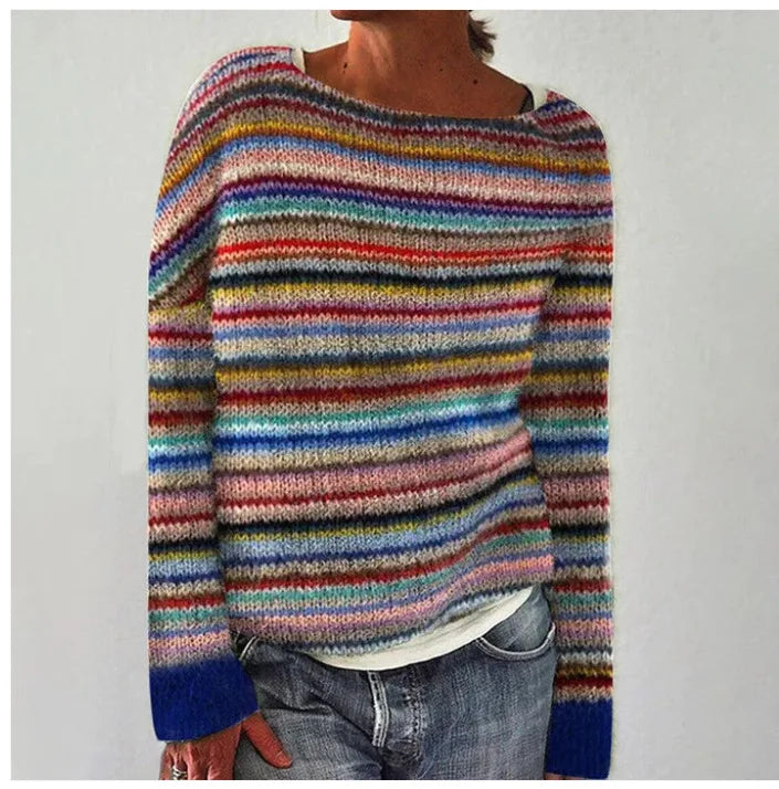 Patterned Crew Neck Sweater for Women - Image 2
