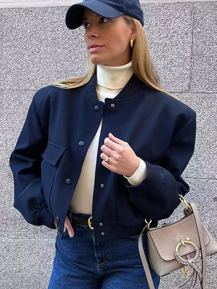 Cropped Bomber Jacket for Women - Image 2