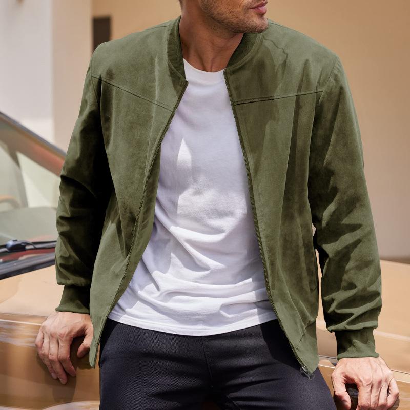 Zip-Up Bomber Jacket for Men - Image 7