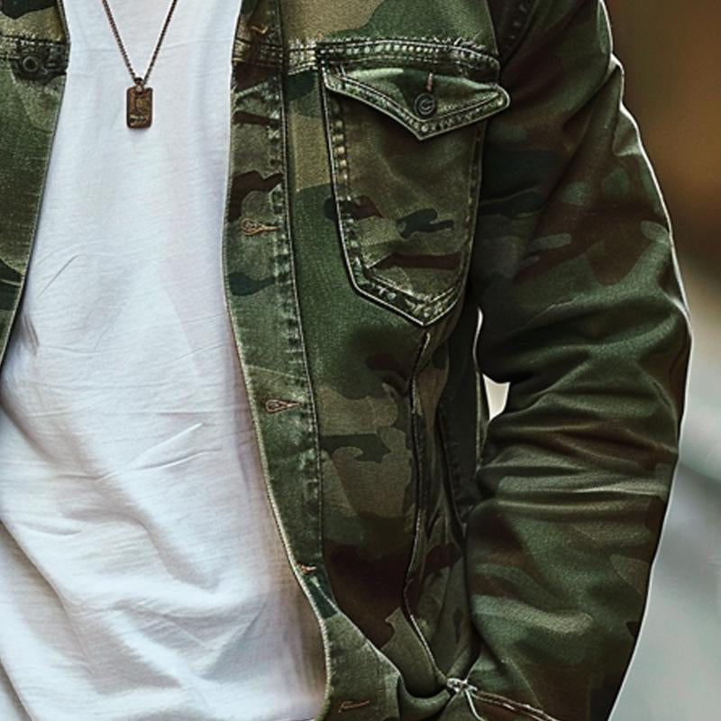 Button-Down Camo Jacket for Men - Image 2