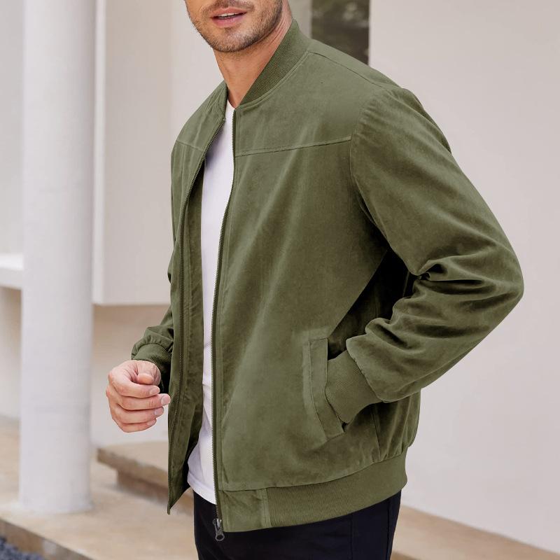 Zip-Up Bomber Jacket for Men - Image 9