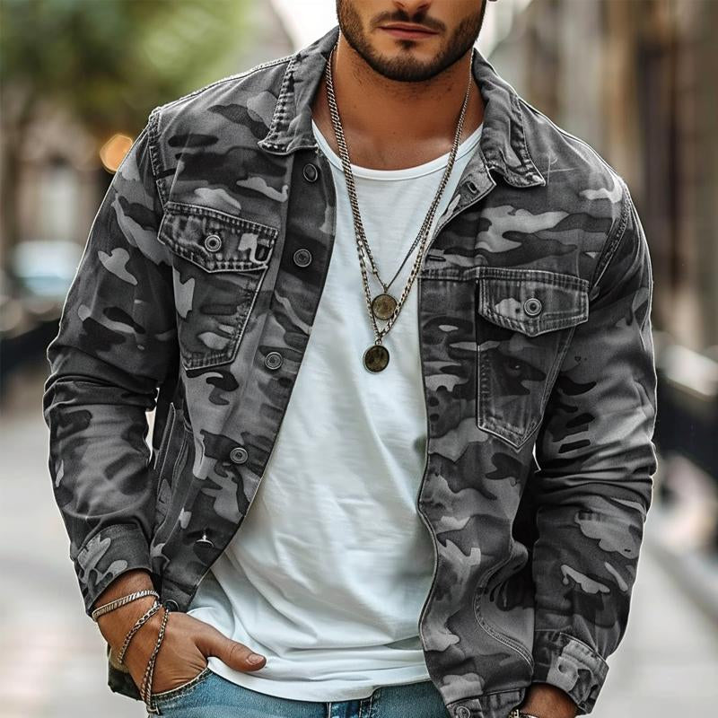 Button-Down Camo Jacket for Men - Image 7