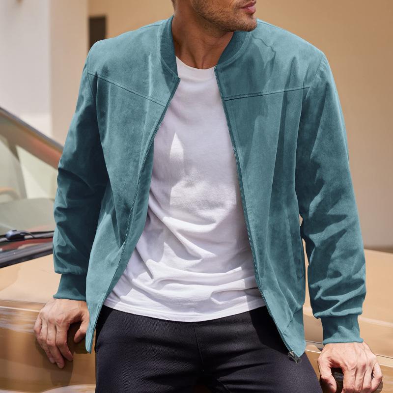 Zip-Up Bomber Jacket for Men - Image 3