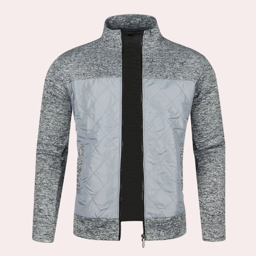 Quilted Stand Collar Jacket for Men - Image 6
