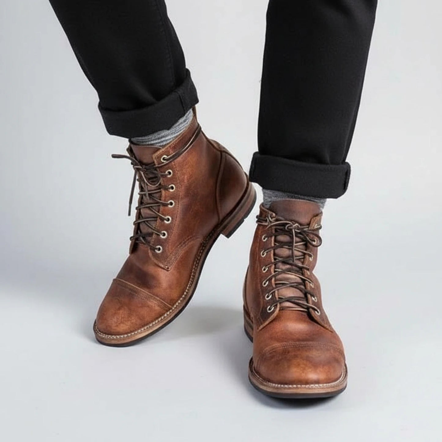 Lace-Up Ankle Boots for Men