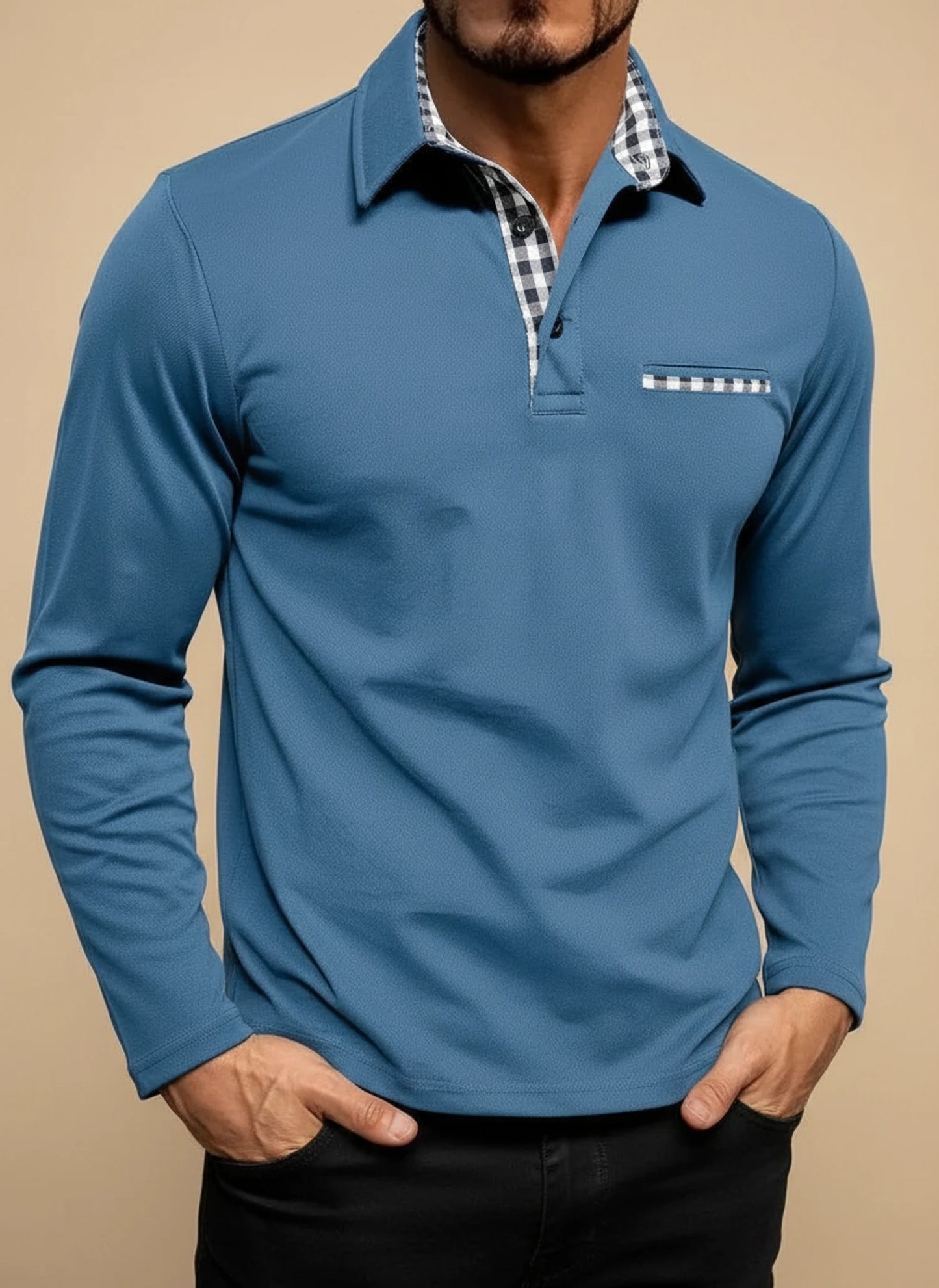 Long-Sleeve Polo Shirt for Men