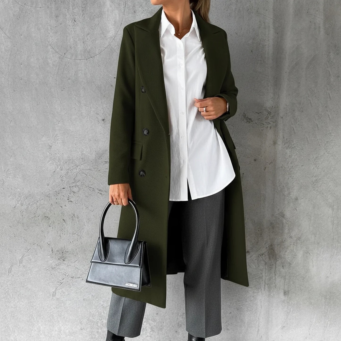 Long Winter Coat for Women AI replaced image