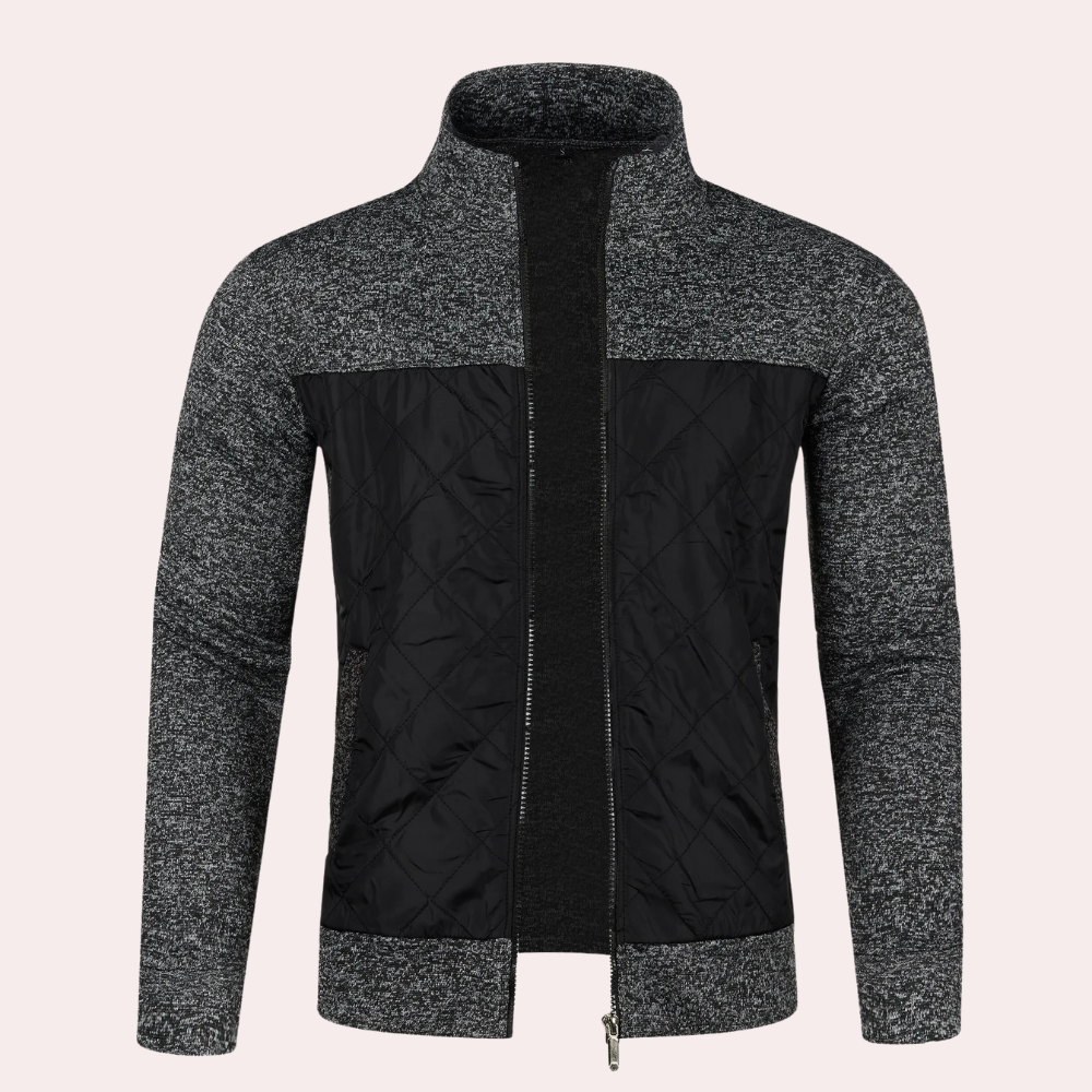 Quilted Stand Collar Jacket for Men - Image 8