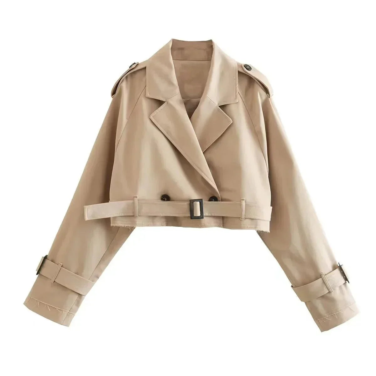 Cropped Trench Coat for Women - Image 3