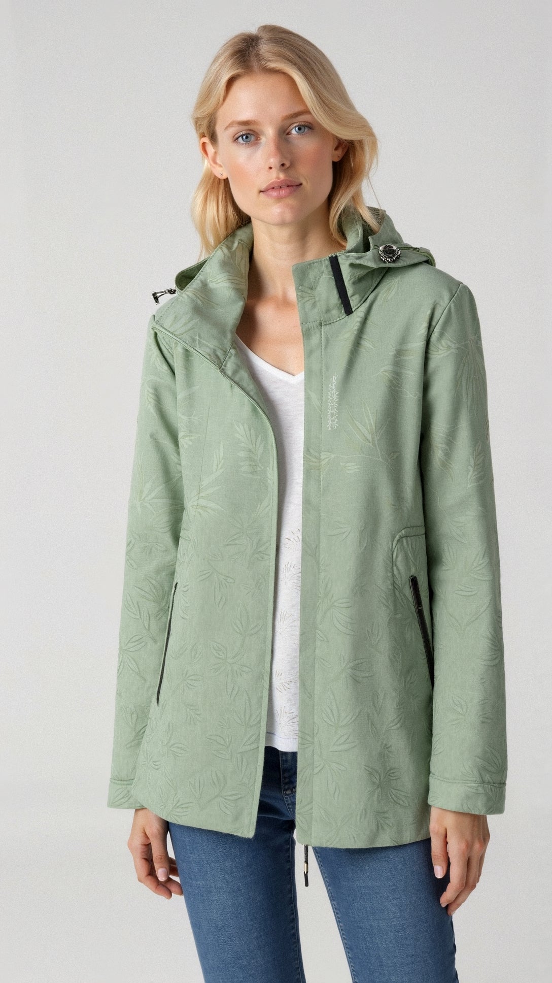 Hooded Floral Print Jacket for Women - Image 2