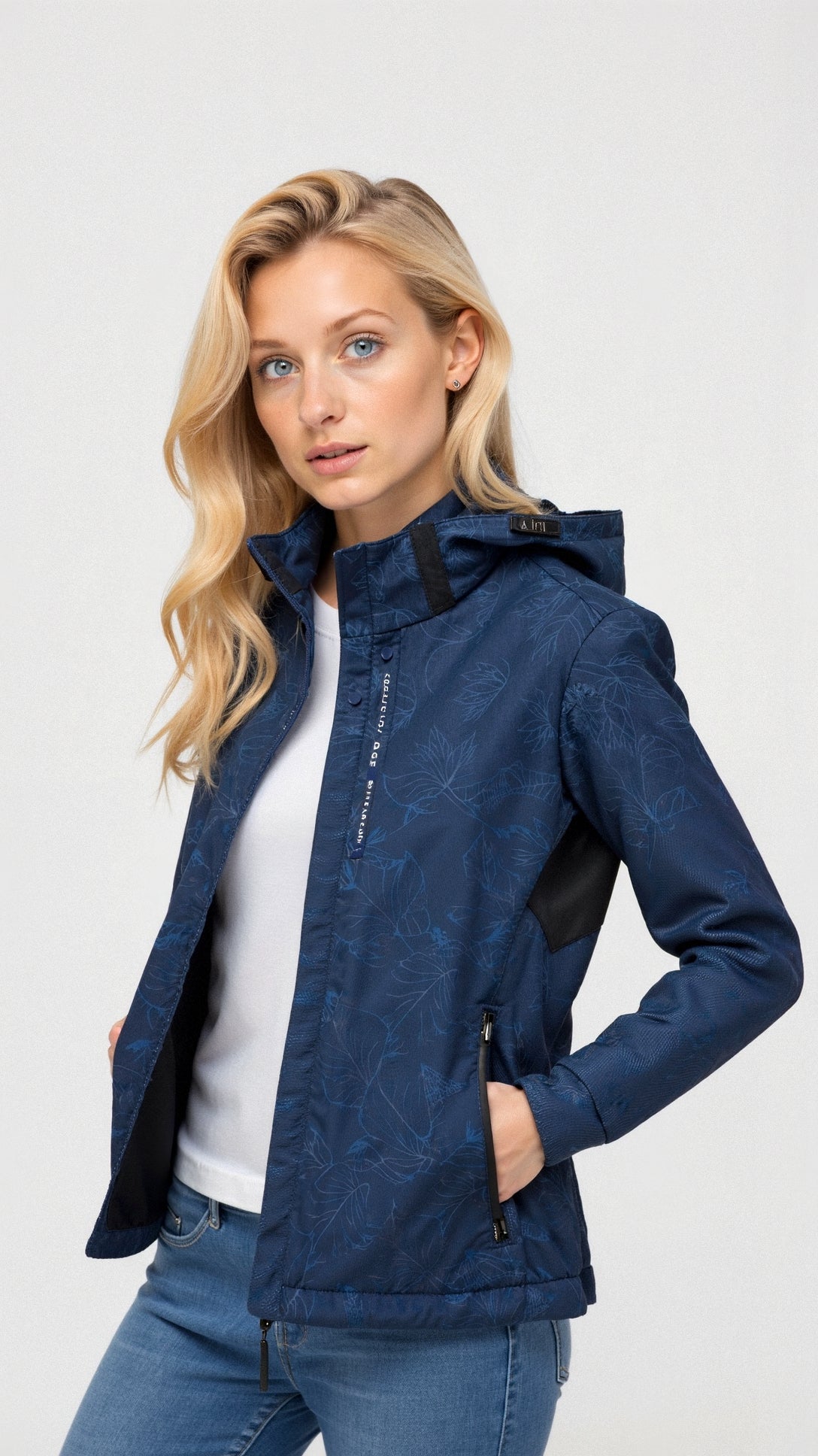 Hooded Floral Print Jacket for Women - Image 1