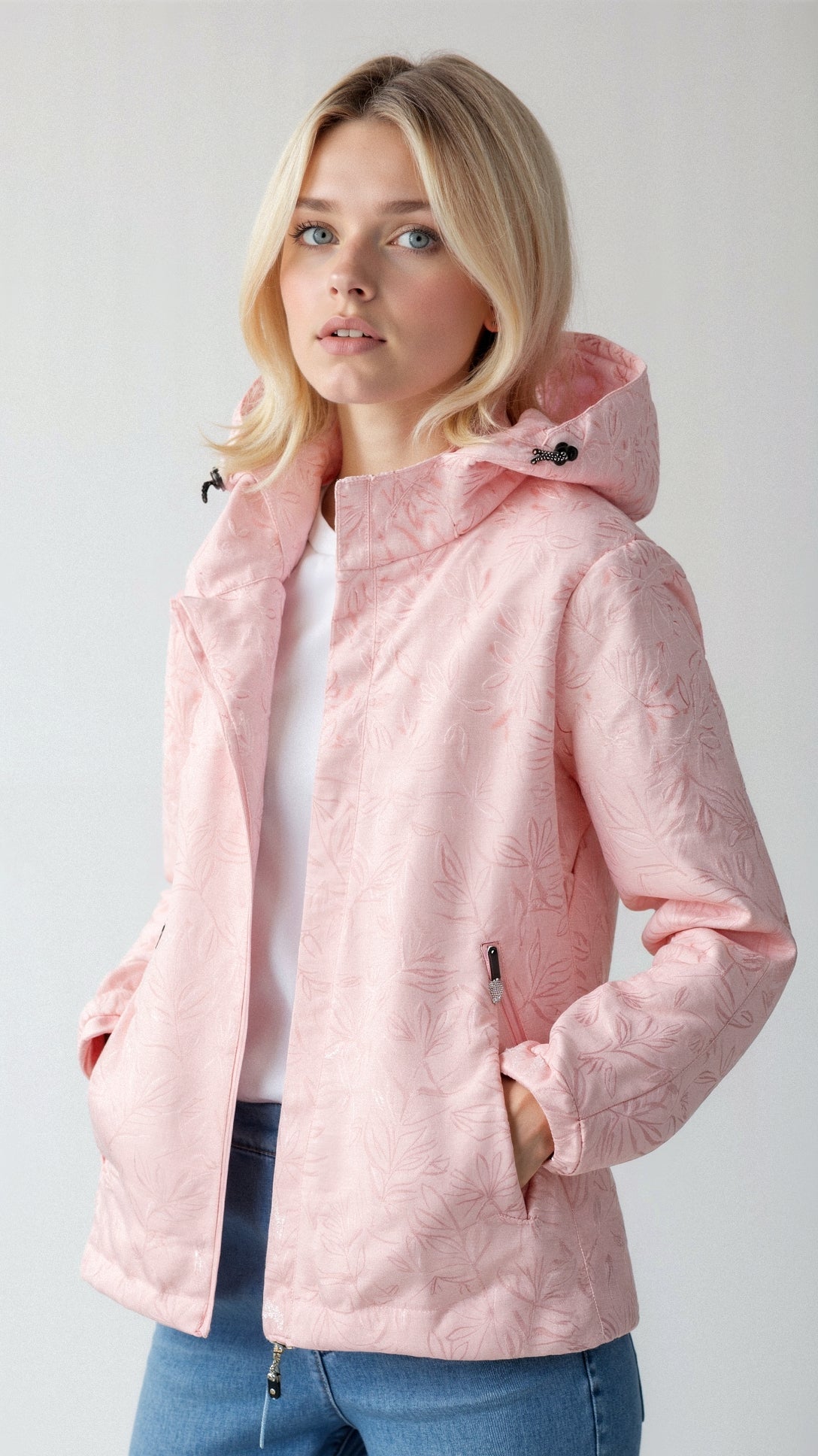 Hooded Floral Print Jacket for Women - Image 6