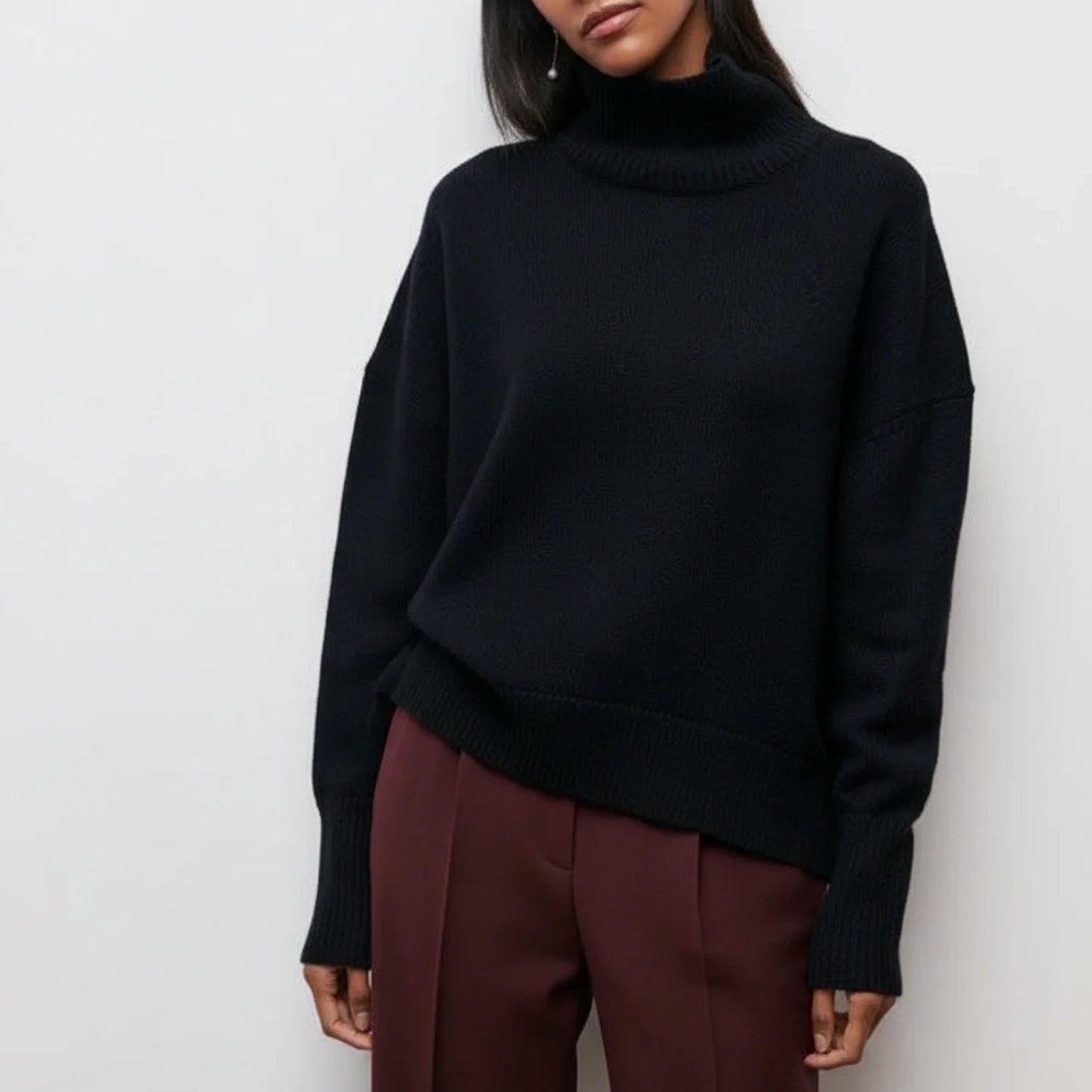 Oversized Turtleneck Sweater for Women AI replaced image