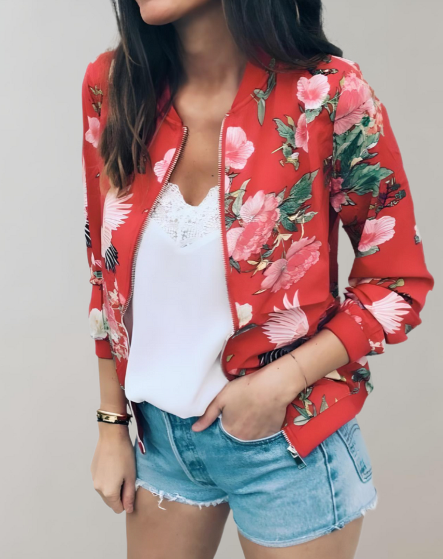 Floral Bomber Jacket for Women - Image 4